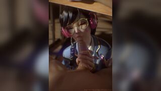 D.Va Blowjob Under Desk by Fpsblyck