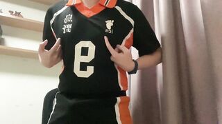 Haikyuu Kageyama Cosplay Pleasuring/teasing