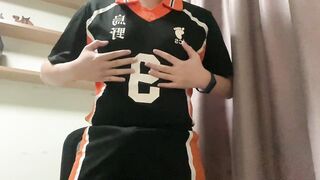 Haikyuu Kageyama Cosplay Pleasuring/teasing