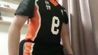 Haikyuu Kageyama Cosplay Pleasuring/teasing