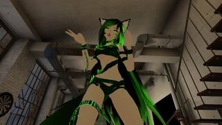 Cat Girl only in Ribbons Bondage gives Sexy Lap Dance Hump (POV)