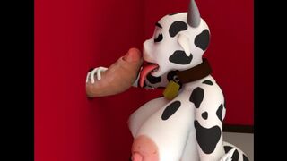 Mowmow, the Dirty Cow Furry, Blowjob.