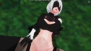 3D HENTAI POV 2B Squirts on your Cock