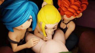 Triple Blowjob n Handjob - 3D POV