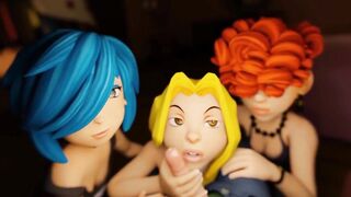 Triple Blowjob n Handjob - 3D POV