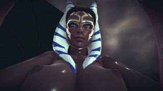 Star Wars: Futa Ahsoka Blowjob in the Rain Taker POV