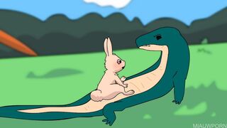 Furry Lizard Futa Porn Sex in the Woods with Bunnygirl Uwu