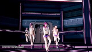 [MMD] Dreamcatcher - SCREAM Strip Dance Ahri Akali Kaisa Evelynn Seraphine KDA 3D Erotic Dance