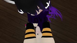 VRChat Lewd Kitty gives Blowjob and Handjob (re-upload)