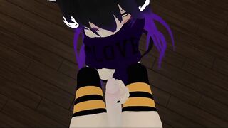 VRChat Lewd Kitty gives Blowjob and Handjob (re-upload)