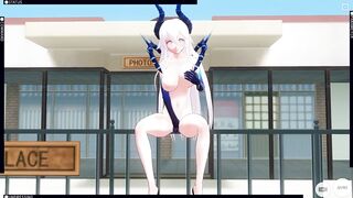 3D HENTAI Diabla Masturbates in Public