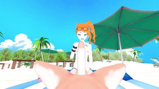 Sonia Sucking Dick on the Beach, Swallows Cum.