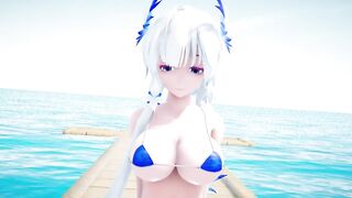 【MMD R-18 SEX DANCE】INTENSE PASSIONATE SEX ON THE SWEET BEACH 甘い精液アナル [MMD]