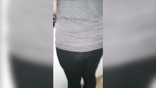 Step Mom in Shiny Leggings please Step Son Fucking him until Cum Flood out from Pussy