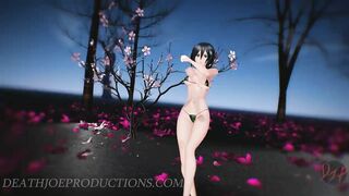 MMD R18 4k UHD Forest Green Bikini Mikasa Ackerman - Baam - 1074