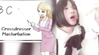 Japanese Hentai Shemale Crossdresser Maid Blow Job Masturbation Cosplay Animated Voice