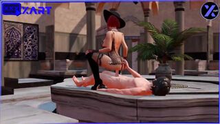 3D Model: Lucy is a Widow. a Lonely Widow is having Fun with a Driver at her Villa.