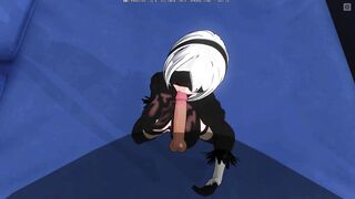 3D HENTAI POV Passionate Blowjob from Hot 2B