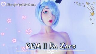 REM Gently and Quietly Masturbates with a PINK DILDO || COSPLAY レム || re zero