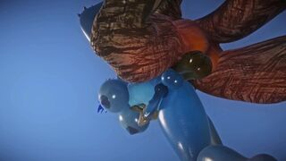 Sexy Furry FUTA Chubby Blue Dragon Takes a Huge Cock Cock 3D Yiffalicious