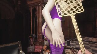 Resident Evil 8 Village Lady Dimitrescu - Violet Corset - Spanking Hard - 3D Hentai HD