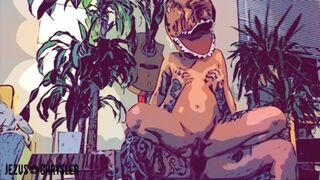 XXX Hot Step Sis-T-Rex Fucks Cave Bro - Real Life Anime Hentai - Creepin' on you PMV