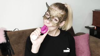 Deep Suck, Deepthroat, Minet, Blowjob, Big Dildo, Hot Blonde, Webcam, Julanjon, 1080HD, 60FPS