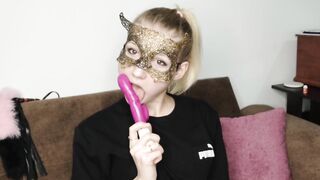 Deep Suck, Deepthroat, Minet, Blowjob, Big Dildo, Hot Blonde, Webcam, Julanjon, 1080HD, 60FPS