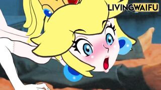 21 YEARS REAL Anime Waifu in Hentai Cosplay : MARIO ´s PEACH Shaking Japanese PRINCESS Animation Ass