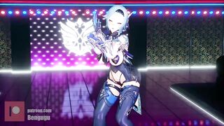 【r-18 MMD】Bengugu - Genshin Impact Eula's Night Club Dance 优菈