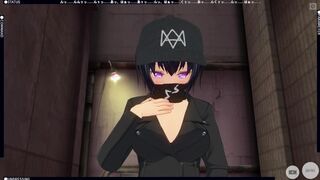 3D HENTAI Watch Dogs: Legion Girl Masturbating Outdoors