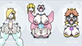 Fapwall [weird Hentai Game] Rosalina Peach and Daisy Gets the best Gangbang of their Life without Ma