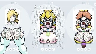 Fapwall [weird Hentai Game] Rosalina Peach and Daisy Gets the best Gangbang of their Life without Ma