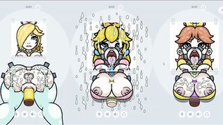 Fapwall [weird Hentai Game] Rosalina Peach and Daisy Gets the best Gangbang of their Life without Ma