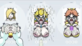 Fapwall [weird Hentai Game] Rosalina Peach and Daisy Gets the best Gangbang of their Life without Ma