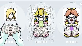 Fapwall [weird Hentai Game] Rosalina Peach and Daisy Gets the best Gangbang of their Life without Ma