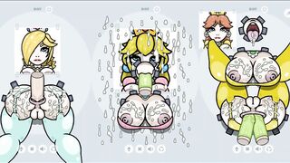 Fapwall [weird Hentai Game] Rosalina Peach and Daisy Gets the best Gangbang of their Life without Ma