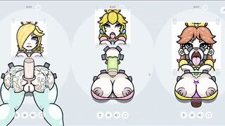 Fapwall [weird Hentai Game] Rosalina Peach and Daisy Gets the best Gangbang of their Life without Ma