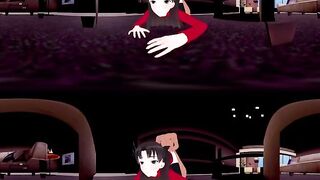 [VR 360 4K] Rin Tosaka Fate/stay Night Showing off the Pussy