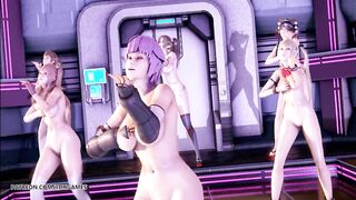 [MMD] PinkCat Naked Dance Nyotengu Ayane Kasumi Marie Rose Honoka Mai Shiranui DOA Erotic Dance