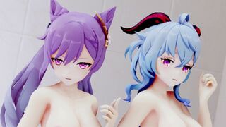 【R18-MMD-4K】ShuiShui - Genshin Impact Ganyu & Keqing 原神甘雨 -chocolate Dream