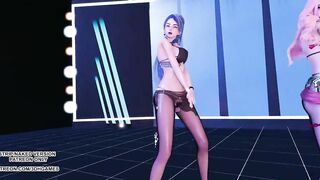 [MMD] Kara - Step Ahri Kaisa Seraphine Sexy Hot Kpop Dance League of Legends KDA