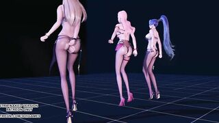 [MMD] Kara - Step Ahri Kaisa Seraphine Sexy Hot Kpop Dance League of Legends KDA