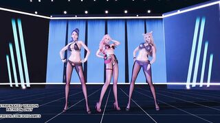 [MMD] Kara - Step Ahri Kaisa Seraphine Sexy Hot Kpop Dance League of Legends KDA