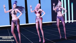 [MMD] Kara - Step Ahri Kaisa Seraphine Sexy Hot Kpop Dance League of Legends KDA