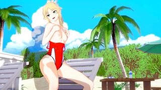 Fate/Grand Order — Mordred Gets Fucked on the Beach(3d HENTAI)