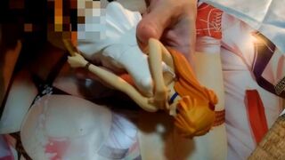 エヴァンゲリオン白色ワンピースアスカ美少女フィギュアぶっかけ顔射オナニー【キモオタク男の喘ぎ声あり】