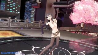 【R18-MMD】Strip Dance with Black Lace Stocking