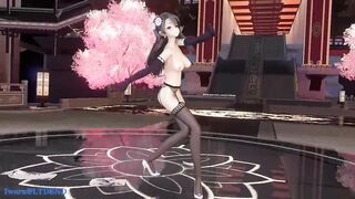 【R18-MMD】Strip Dance with Black Lace Stocking