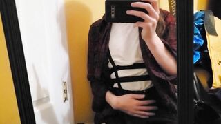 Cute Femboy Trap Shows off in the Mirror